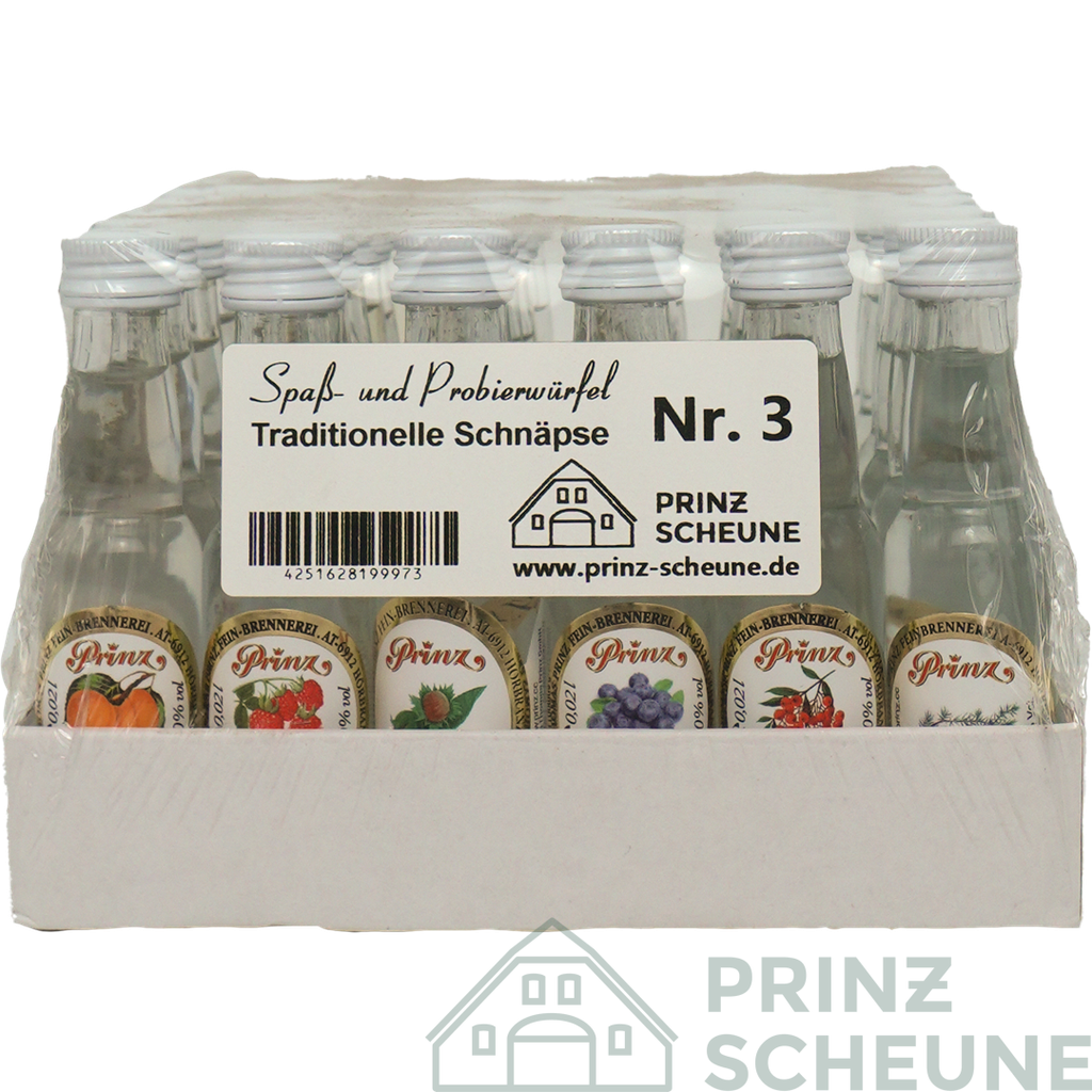 Würfel Nr. 3 Prinz Schnäpse 40% gemischt