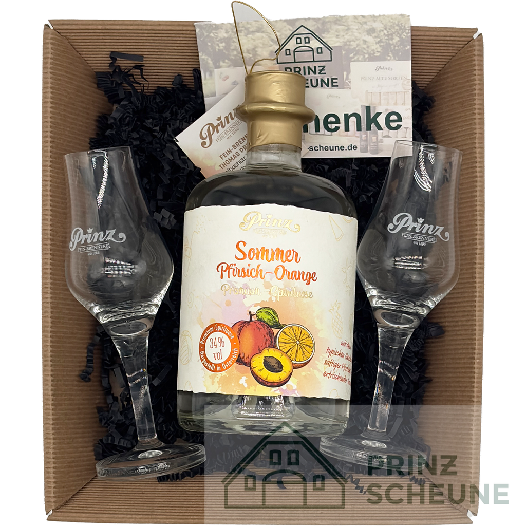 Prinz Scheune Geschenk Nr. 8.8 "Sommer Pfirsich-Orange - Box"