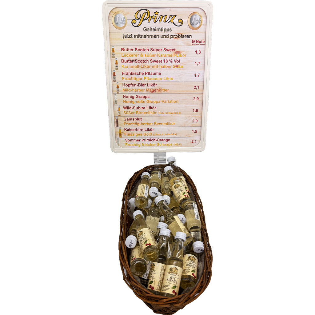 Tasting-Korb mit Plakatrahmen A4