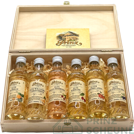 [17.18.00.24] Alte Sorten-Holzschatulle 6 St. 4 cl 